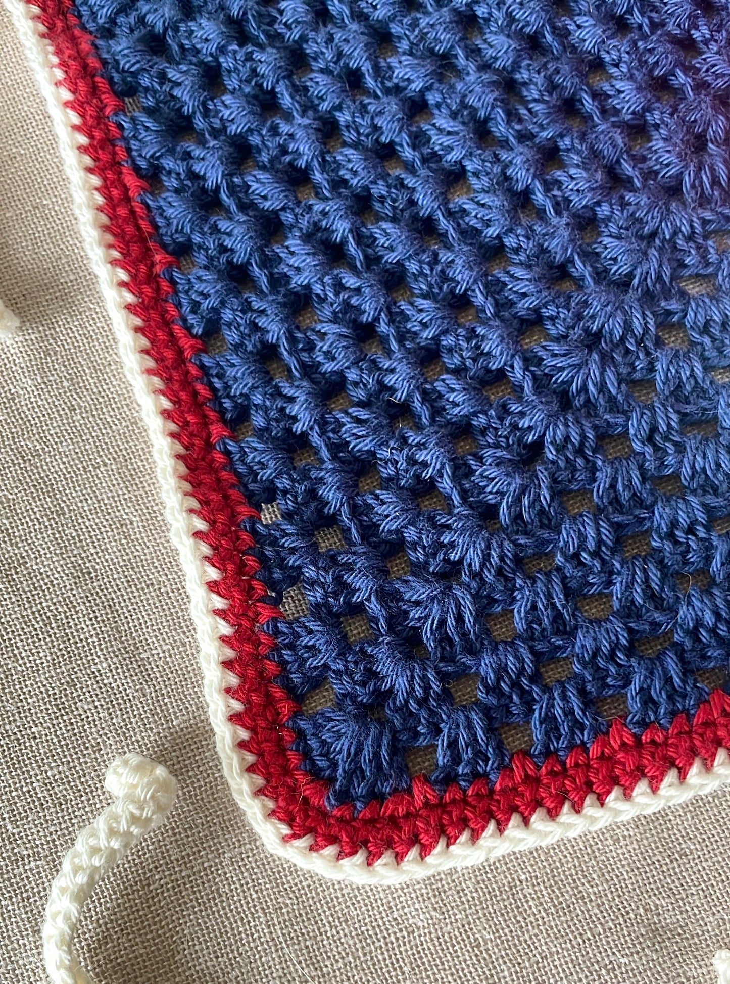 Bandana bleu, rouge & écru