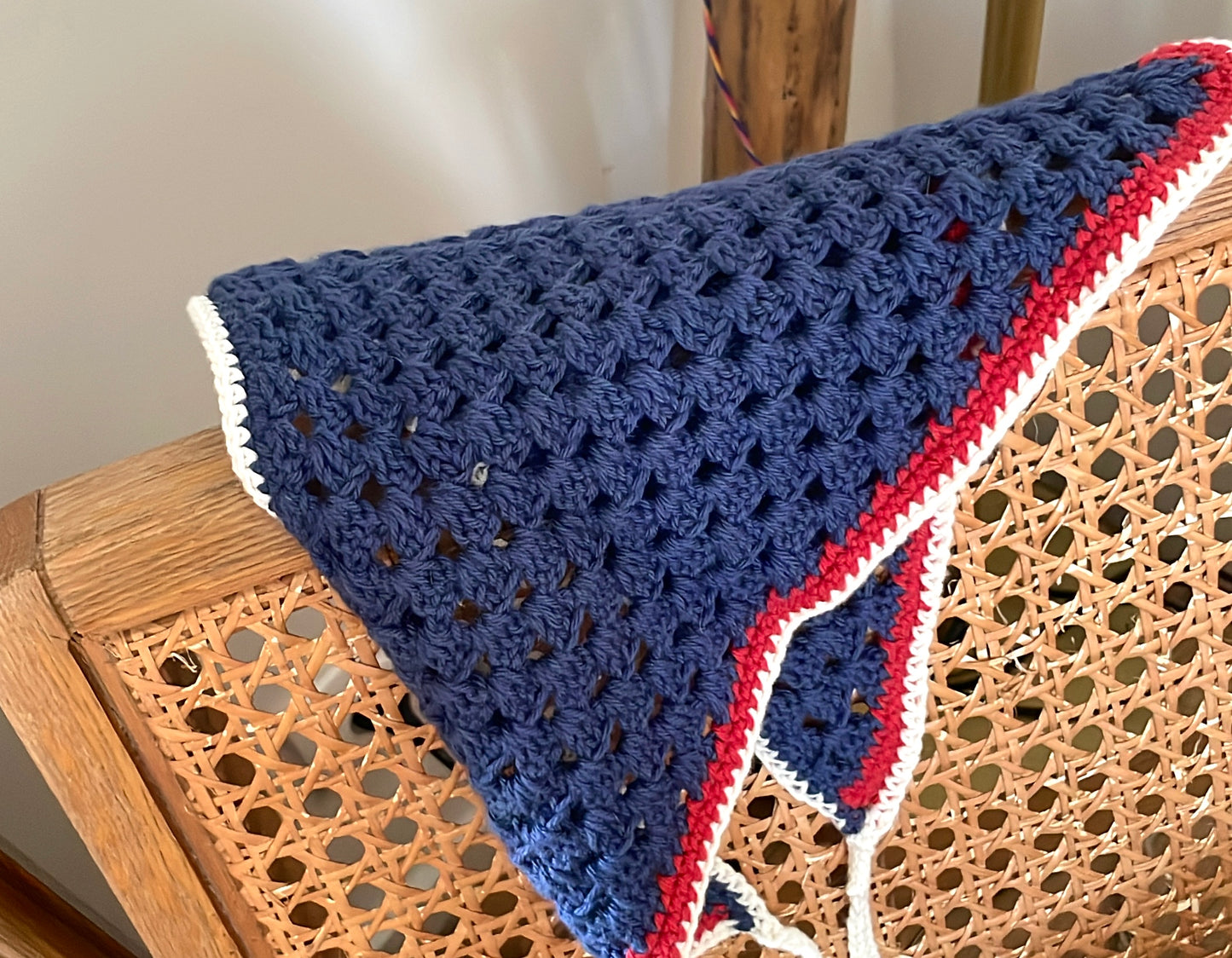 Bandana bleu, rouge & écru